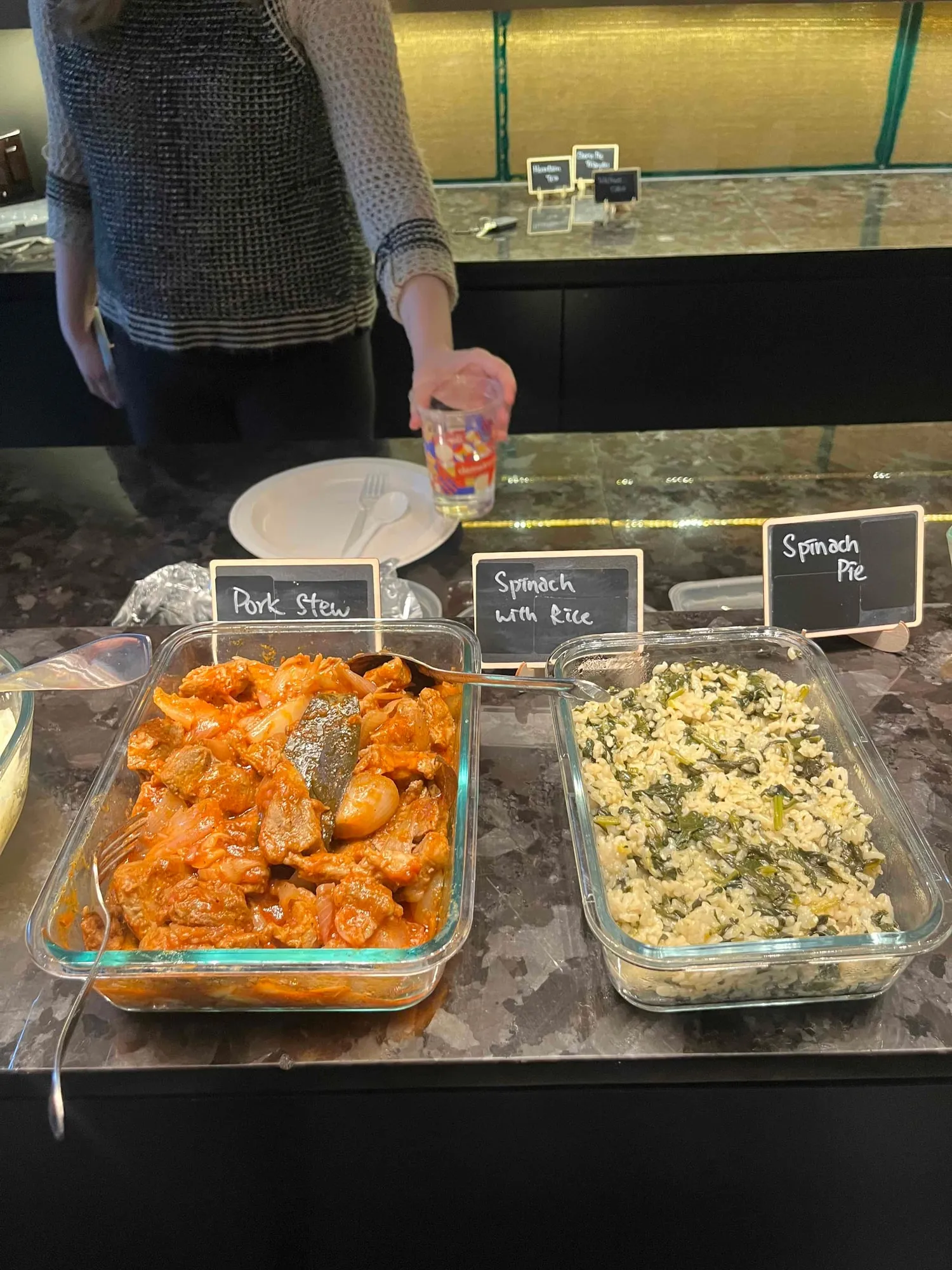 Dishes from Greek night
