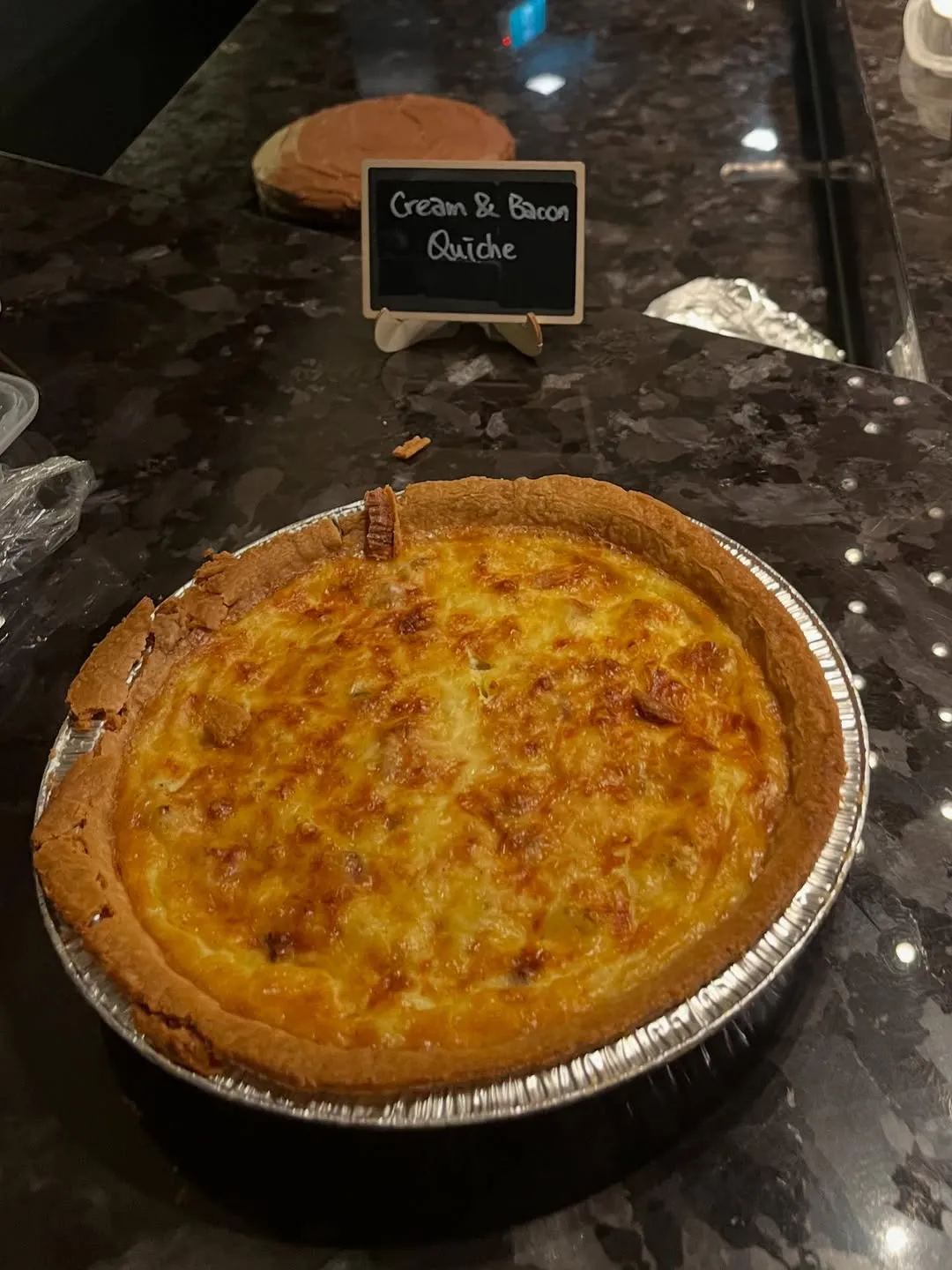 Cream and bacon quiche